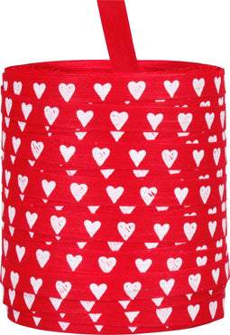 Goldina Lint | 10mm | 100m | Hearts | katoen | rood/wit | 1 stuks