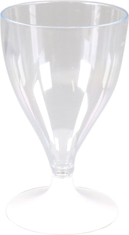 Goldplast Glas - wijnglas - onbreekbaar - met losse voet - reusable - pS - 200ml - transparant/Wit - 6 stuks