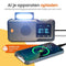 Goliving Noodradio - 17 x 9 x 4 cm - Draagbare Radio - Powerbank Zonneenergie Solar Opwindbaar - Zaklamp Oplaadbaar - Digitale Wekker - Bluetooth - 10000 mAH - 80 dB - Zwart