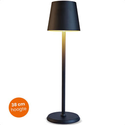 Goliving Tafellamp Oplaadbaar – Draadloos en dimbaar – Moderne touch lamp – Nachtlamp Slaapkamer – 38 cm – Zwart