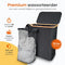 Goliving Wassorteerder 3 Vakken - 150L - Opvouwbare Wasmand Met Deksel - 3 Uitneembare Zakken Met Kleurlabels - 57 x 37 x 66 cm - Zwart