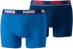 PUMA Basic Stripe Boxershort - 2-pack - Kobalt/Navy - Maat L