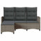 vidaXL - Verstelbare - tuinbank - met - kussens - L-vormig - poly - rattan - grijs