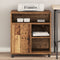 vidaXL - Printerstandaard - met - Wielen - Oud - Hout - 60x50x67 - cm