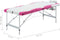 vidaXL - Massagetafel - inklapbaar - 3 - zones - aluminium - wit - en - roze