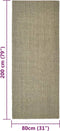 vidaXL Sisalmat voor krabpaal 80x200 cm taupe
