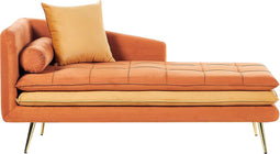 GONESSE - Chaise longue - Oranje - Linkszijdig - Fluweel