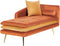 GONESSE - Chaise longue - Oranje - Rechtszijdig - Fluweel