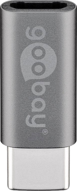 Goobay 51597 tussenstuk voor kabels USB-C Micro-USB 2.0 Grijs