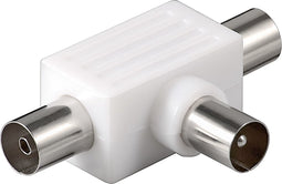 Goobay 67218 tussenstuk voor kabels Coaxial 2x Coaxial Wit
