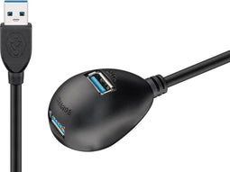 Goobay 95918 interface hub USB 3.2 Gen 1 (3.1 Gen 1) Type-A 5000 Mbit/s Zwart