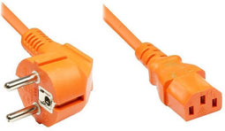 Goobay Apparaatsnoer met rechte C13 plug en haakse stekker - 3x 1,00mm / oranje - 5 meter