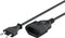 Goobay extension cable Euro plug, 2 m, black - Euro plug (Type C, CEE 7/16)> Euro coupling