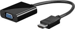Goobay HDMI/VGA Monitor Adapter - HDMI (m) naar VGA (15-pin) (v) - vernikkeld - 0.15 meter - Zwart