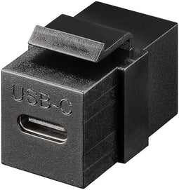 Goobay Keystone module USB-C™ connector, USB 3.2 Gen 2 (10 Gbit/s), black - USB-C™ socket > USB-C™ s