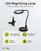 Goobay LED stand/clip magnifying lamp 6 W, black - 480 lm, 100 mm glass lens, 1.75x magnification, 3