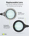 Goobay LED stand/clip magnifying lamp 6 W, black - 480 lm, 100 mm glass lens, 1.75x magnification, 3