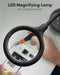 Goobay LED stand/clip magnifying lamp 6 W, black - 480 lm, 100 mm glass lens, 1.75x magnification, 3