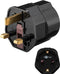 Goobay mains adapter UK, black - protective contact socket (type F, CEE 7/3) > UK 3-pin plug (type G