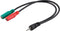 Goobay PC Headset Adapter, 1x 3,5 mm AUX 4-pin naar 2x 3,5 mm AUX 3-pin