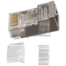 Goobay RJ45 connector, CAT 6A STP shielded - for round cables, with threading aid