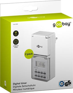 Goobay set van 2: digitale timer IP44 - 2 stuks in een doos