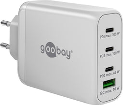 Goobay thuislader met 3x USB-C PD en 1x USB-A QC - GaN - 100W / wit