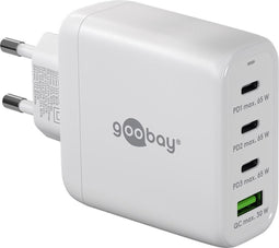 Goobay thuislader met 3x USB-C PD en 1x USB-A QC - GaN - 68W / wit