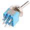 Goobay toggle switch miniature, 2x UM, 6 pins, blue housing - ideal for DIY or model making