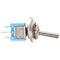 Goobay toggle switch miniature, 2x UM, 6 pins, blue housing - ideal for DIY or model making