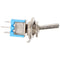 Goobay toggle switch miniature, 2x UM, 6 pins, blue housing - ideal for DIY or model making