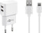 Goobay USB-A thuislader met 2 poorten en losse USB-C kabel - 2,4A / wit - 1 meter