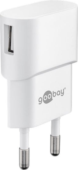 Goobay USB thuislader met 1 poort - haaks - 1A / wit