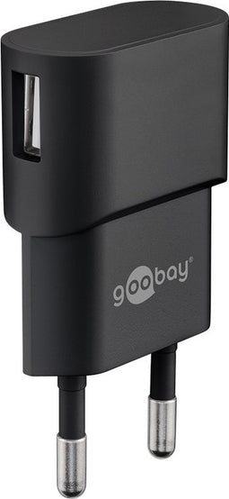 Goobay USB thuislader met 1 poort - haaks - 1A / zwart
