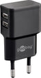 Goobay USB thuislader met 2 poorten - haaks - 2,4A / zwart