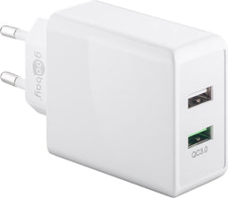 Goobay USB thuislader met 2 poorten - Quick Charge 3.0 - 28W / wit