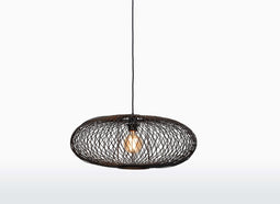 GOOD&MOJO Hanglamp Cango - Bamboe Zwart - Ø60cm - Scandinavisch,Bohemian - Hanglampen Eetkamer, Slaapkamer, Woonkamer