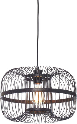 GOOD&MOJO Hanglamp Hokkaido - Bamboe Zwart - Ø38cm - - Hanglampen Eetkamer, Slaapkamer, Woonkamer