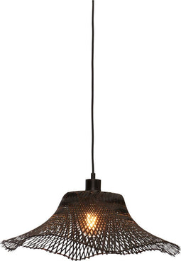 GOOD&MOJO Hanglamp Ibiza - Bamboe Zwart - 50x50x15cm - - Hanglampen Eetkamer, Slaapkamer, Woonkamer