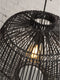 GOOD&MOJO Hanglamp Madagascar - Rotan Zwart - Ø60cm - Scandinavisch,Bohemian - Hanglampen Eetkamer, Slaapkamer, Woonkamer