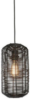GOOD&MOJO Hanglamp Tanami - Rotan Zwart - Ø18x25cm - Modern - Hanglampen Eetkamer, Slaapkamer, Woonkamer