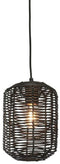 GOOD&MOJO Hanglamp Tanami - Rotan Zwart - Ø18x25cm - Modern - Hanglampen Eetkamer, Slaapkamer, Woonkamer