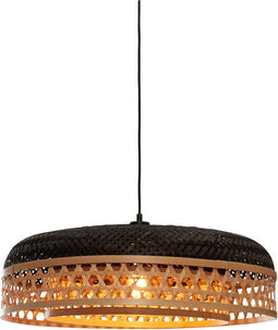 GOOD&MOJO Hanglamp Ubud - Zwart/Bamboe - Ø60cm - Modern - Hanglampen Eetkamer, Slaapkamer, Woonkamer