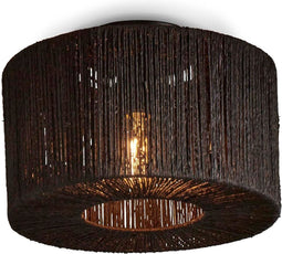 GOOD&MOJO Plafonniere Iguazu - Jute Zwart - Ø30cm -