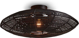 GOOD&MOJO Plafonniere Tanami - Rotan Zwart - Ø55cm - Modern