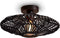 GOOD&MOJO Plafonniere Zanzibar - Rotan Zwart - Ø40cm - Modern