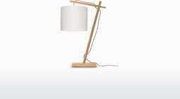 GOOD&MOJO Tafellamp Andes - Bamboe/Wit - 30x18x46cm - Scandinavisch,Bohemian