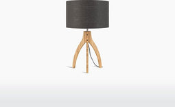 GOOD&MOJO Tafellamp Annapurna - Donkergrijs/Bamboe - Ø36cm - Scandinavisch,Bohemian