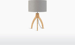 GOOD&MOJO Tafellamp Annapurna - Lichtgrijs/Bamboe - Ø36cm - Scandinavisch,Bohemian
