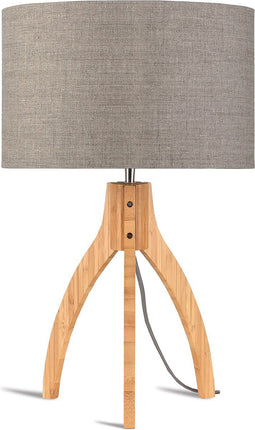 GOOD&MOJO Tafellamp Annapurna - Taupe/Bamboe - Ø36cm - Scandinavisch,Bohemian